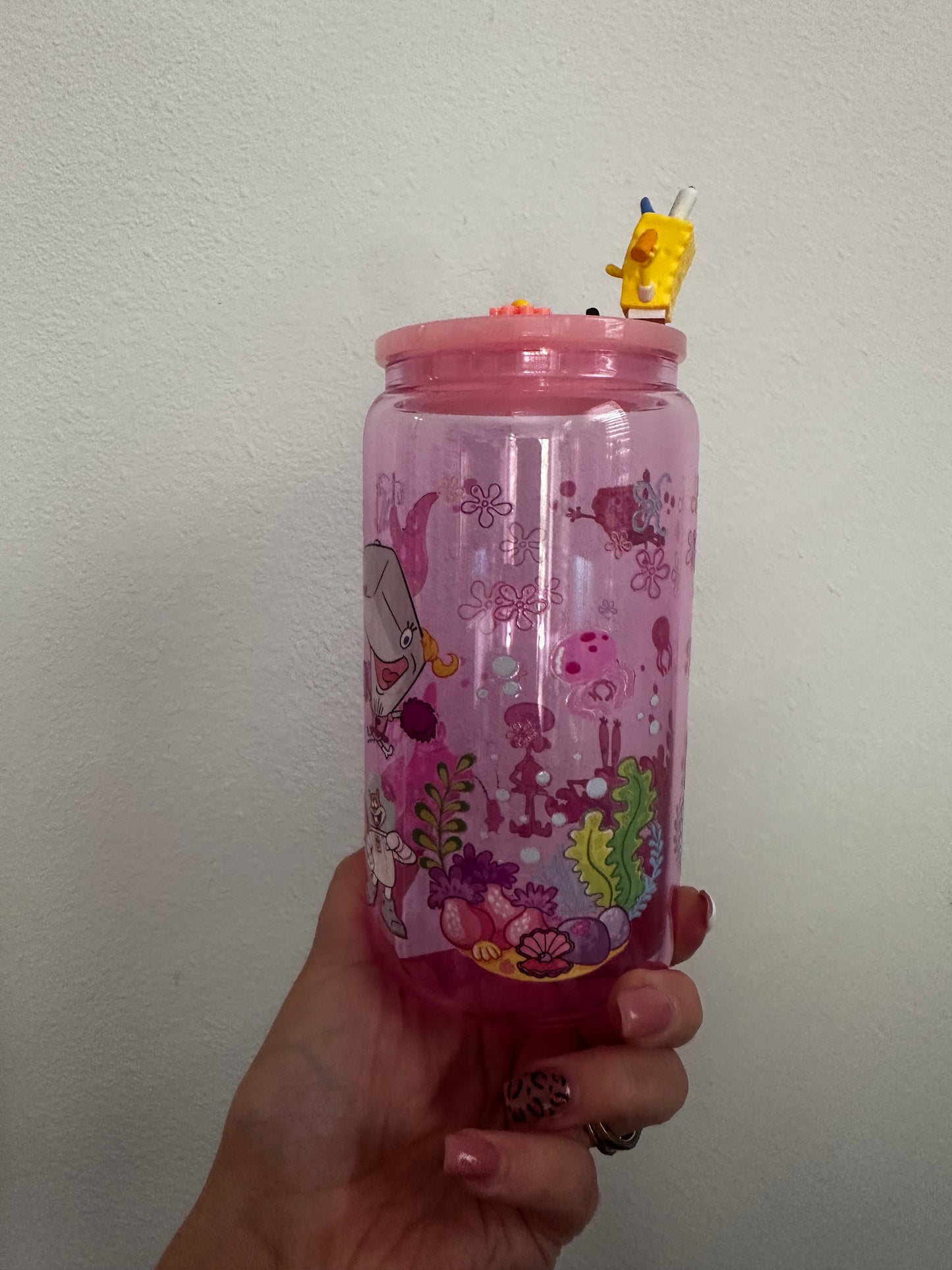 SpongeBob cup 16oz glass