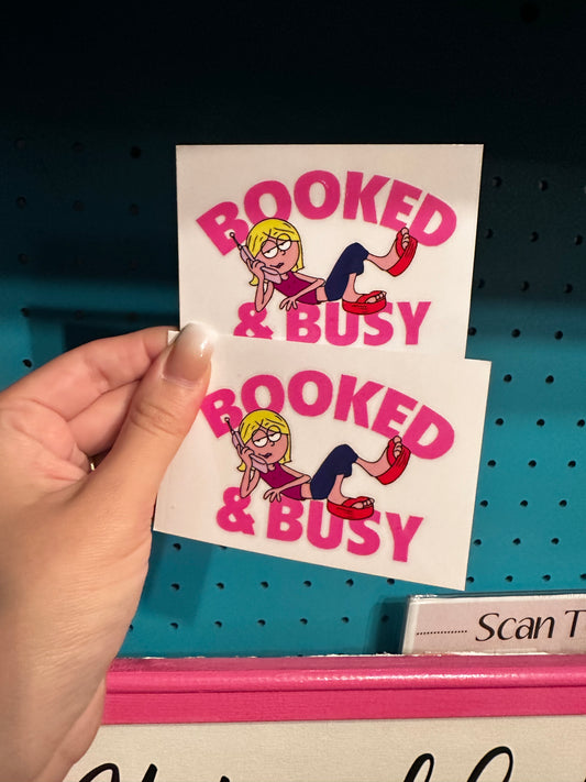 Booked & busy lizzie uv decal