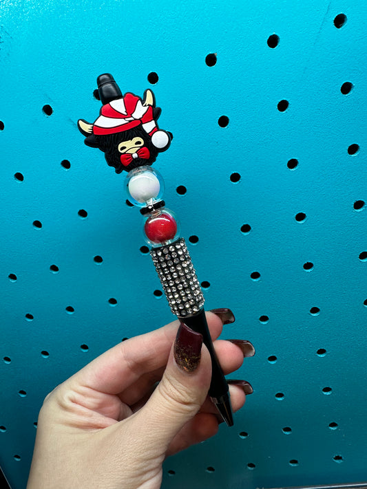 Xmas cow rhinestone pen