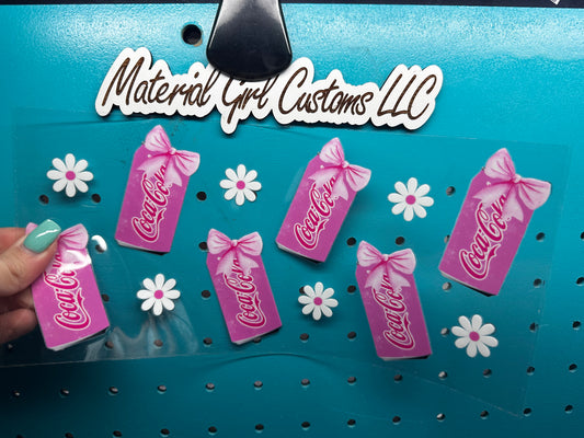 Pink cola soda bow w\ daises