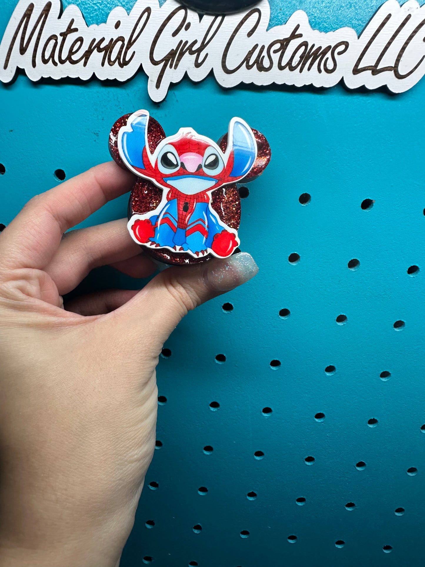 Stitch spider man pop socket