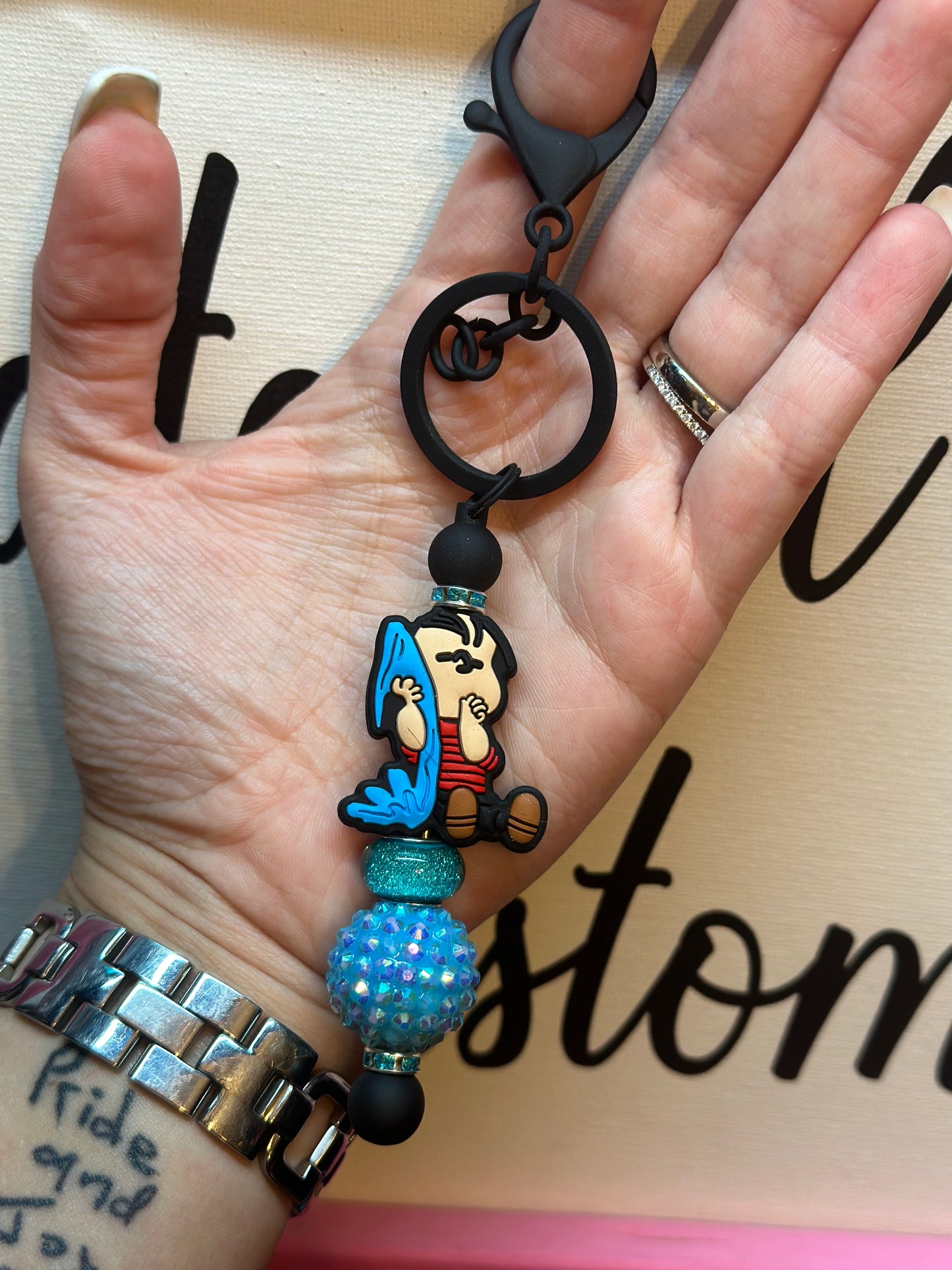 Linus Black Matte Keychain